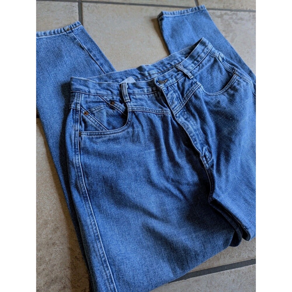 Vintage Bill Blass 32" 90s Denim Jeans High Rise Tapered Sz 12 100% Cotton